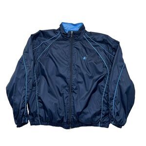 Starter Jacket Mens Sz Large Vintage Two Tone Blue Full Zip Athletic Windbreaker